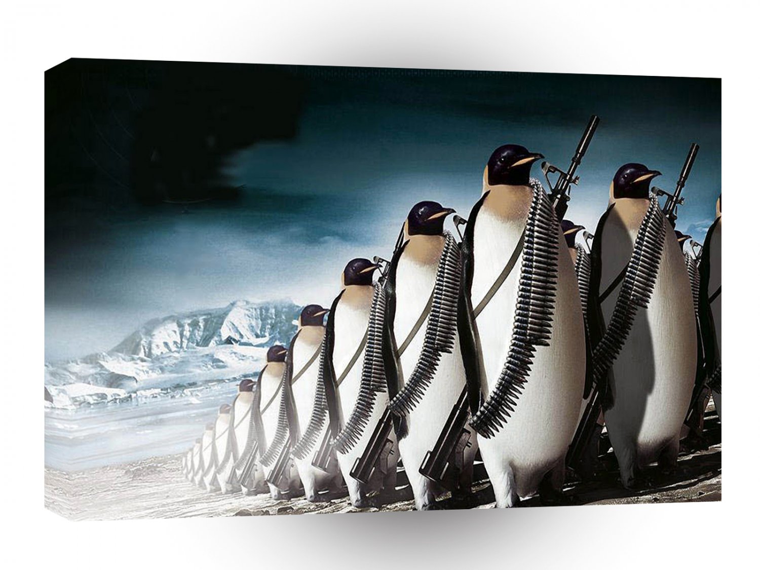 Abstract Animals Penguin Marching Army A1 Xlarge Canvas