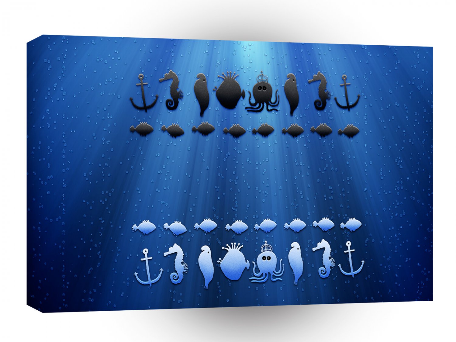 Abstract Animals Underwater Chess Game A1 Xlarge Canvas