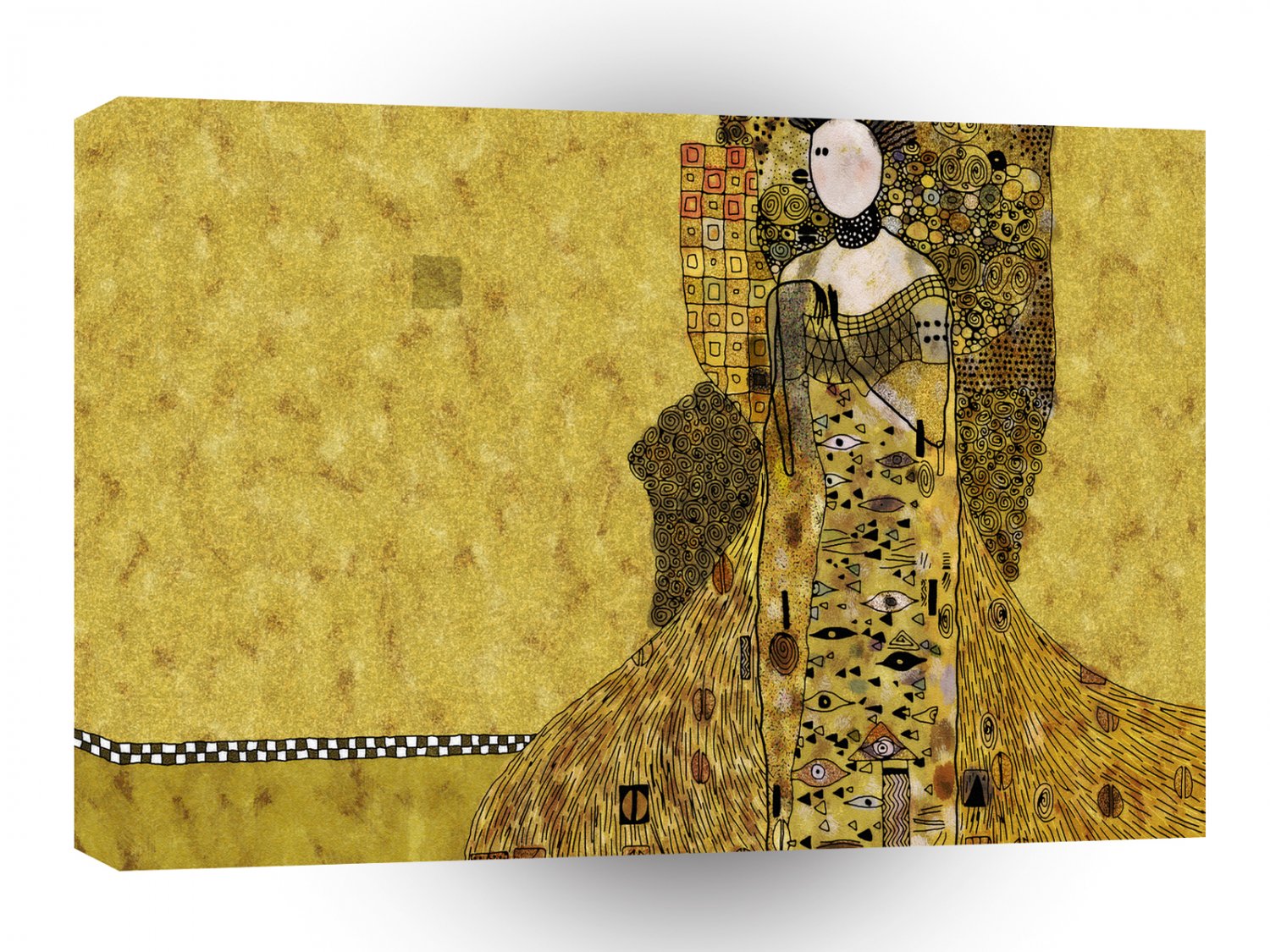 Abstract Art Distored Adele Bloch Bauer A1 Xlarge Canvas