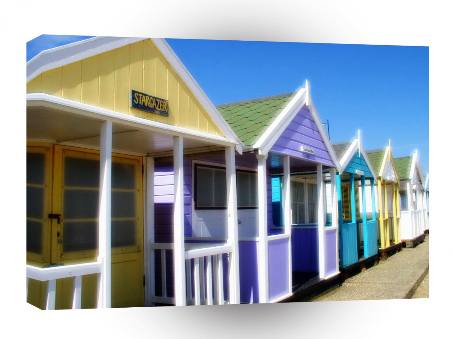 Abstract Beach Huts A1 Xlarge Canvas