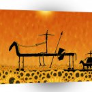 Abstract Bright Sunflower Cowboy Ride A1 Xlarge Canvas