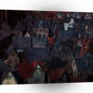 Abstract Building Small Model Town A1 Xlarge Canvas