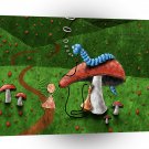 Abstract Cartoon Alice Wonderland Caterpillar Hookah A1 Xlarge Canvas