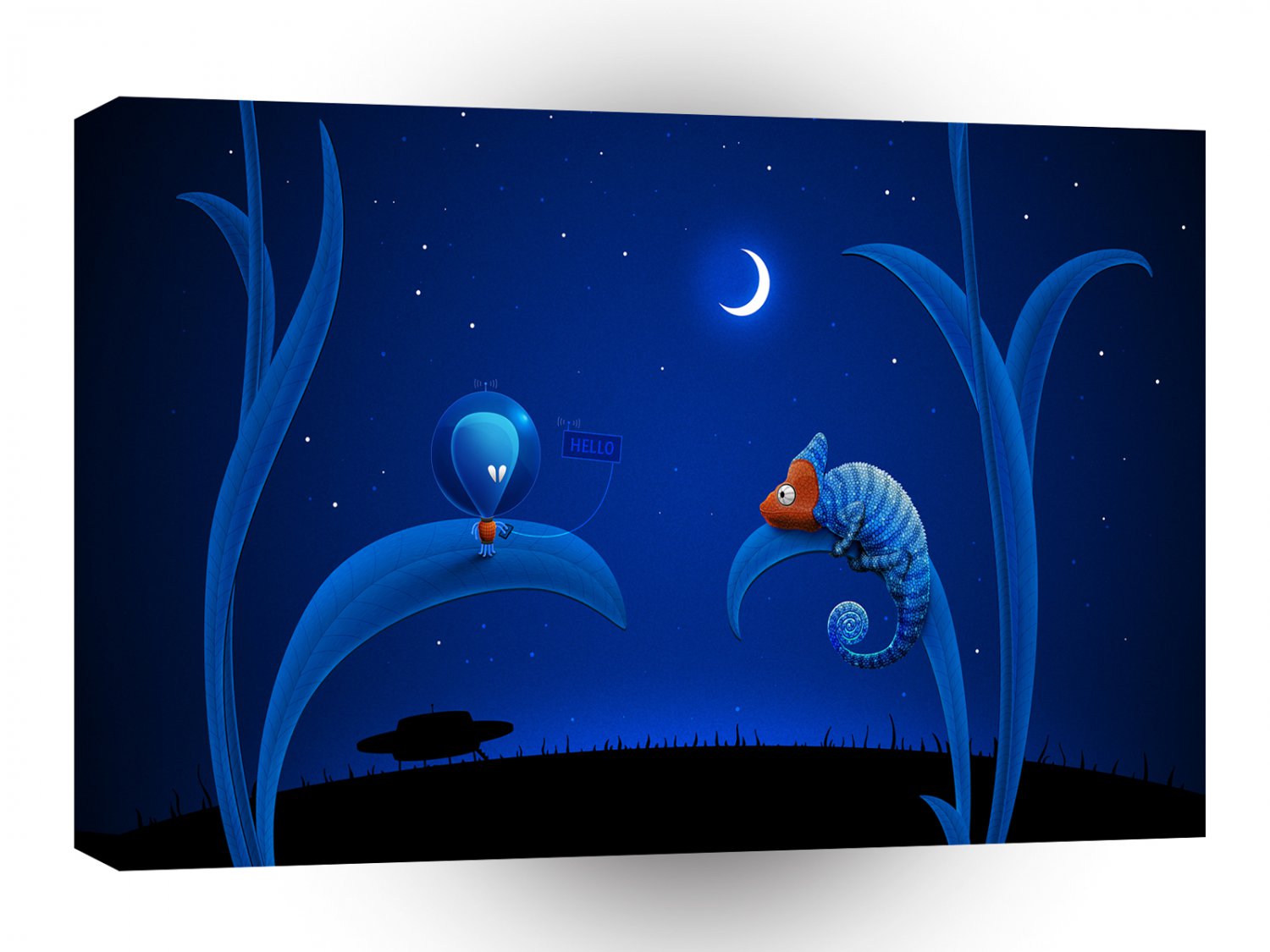 Abstract Cartoon Alien Chameleon Hello A1 Xlarge Canvas