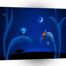Abstract Cartoon Alien Chameleon Hello A1 Xlarge Canvas