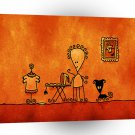 Abstract Cartoon Alien Housewife A1 Xlarge Canvas