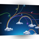 Abstract Cartoon Fairy Rainbows A1 Xlarge Canvas