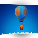 Abstract Cartoon Hot Air Elephant Balloon A1 Xlarge Canvas
