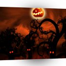 Abstract Cartoon Midnight Forest Halloween A1 Xlarge Canvas