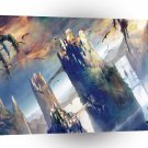 Abstract City Birds A1 Xlarge Canvas