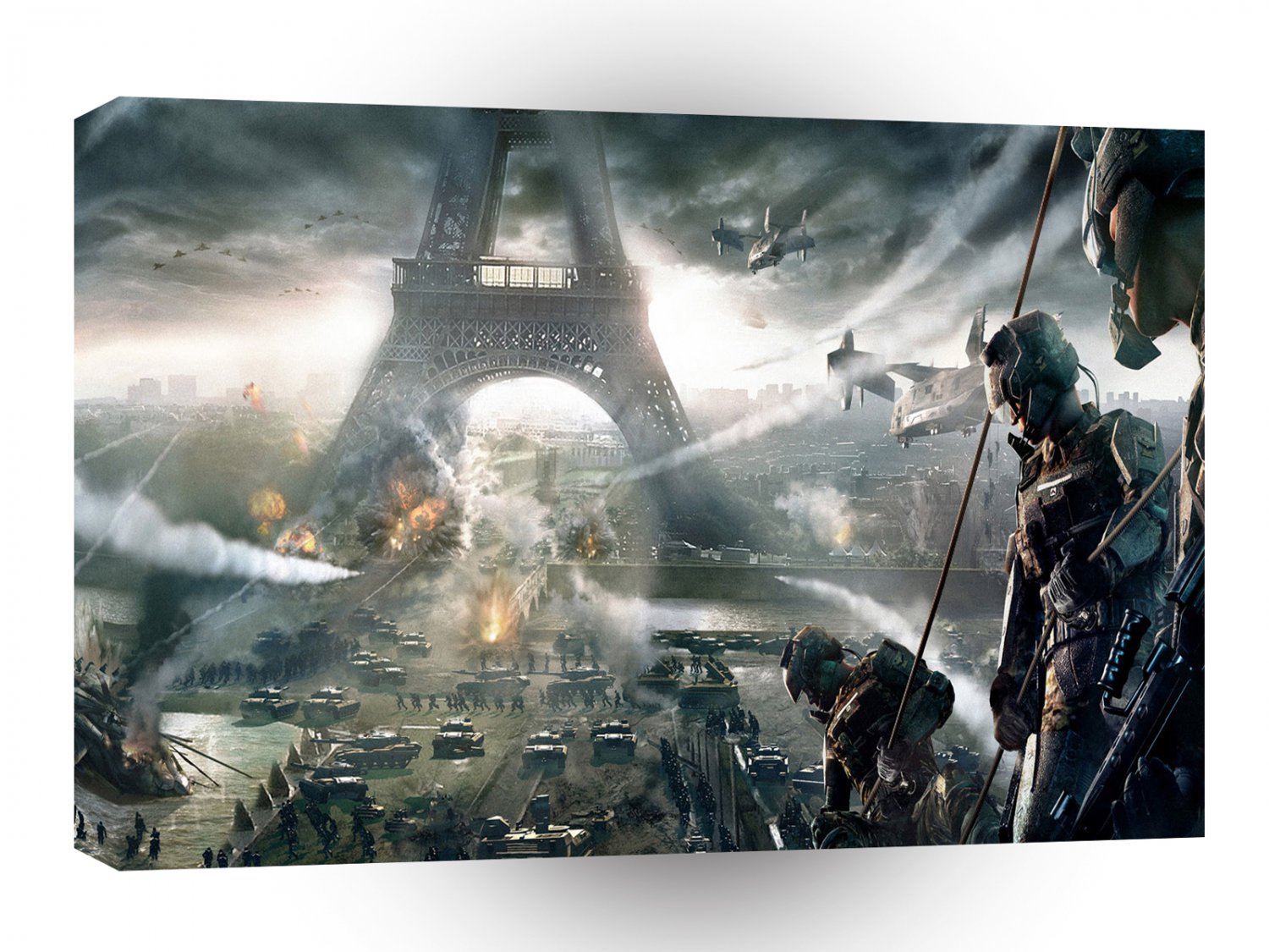 Abstract City Eiffel A1 Xlarge Canvas