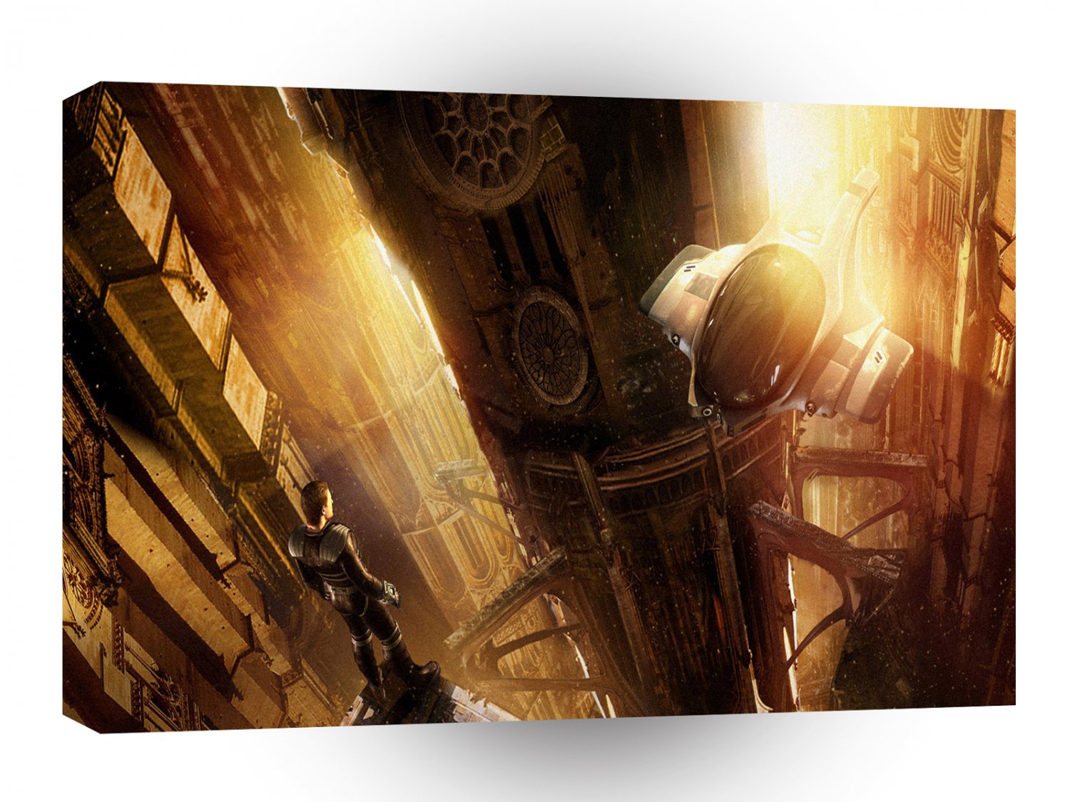 Abstract City Long Drop A1 Xlarge Canvas