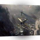 Abstract City Plane Bombing A1 Xlarge Canvas