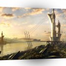 Abstract City Water World A1 Xlarge Canvas