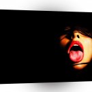 Abstract Colors Black Mouth A1 Xlarge Canvas