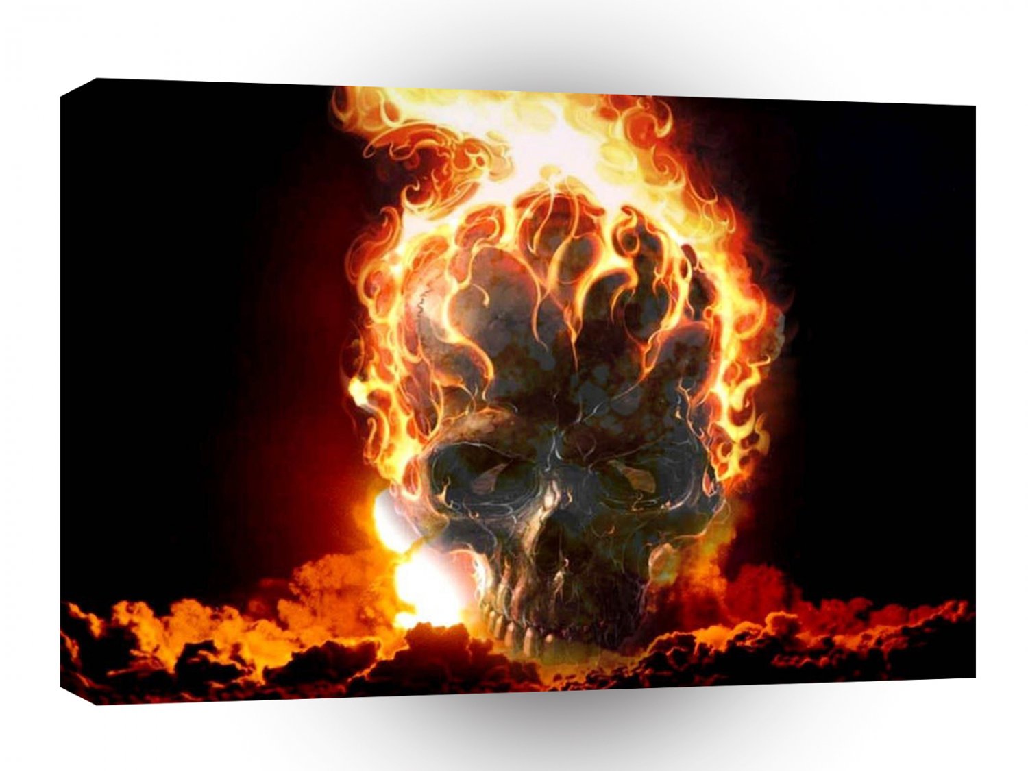 Abstract Colors Skull From Hell A1 Xlarge Canvas