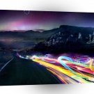 Abstract Colours Northern Lights Road A1 Xlarge Canvas