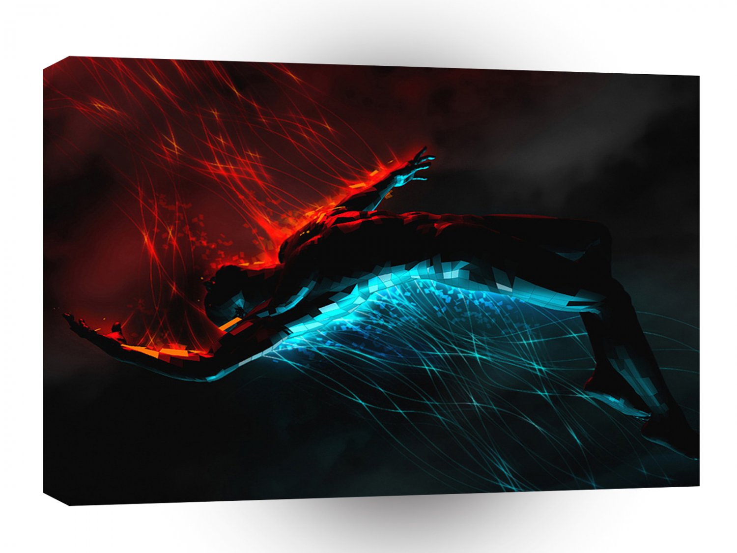Abstract Colours Red Blue Visions A1 Xlarge Canvas