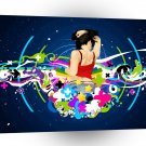Abstract Colours Sexy Dance Girl A1 Xlarge Canvas