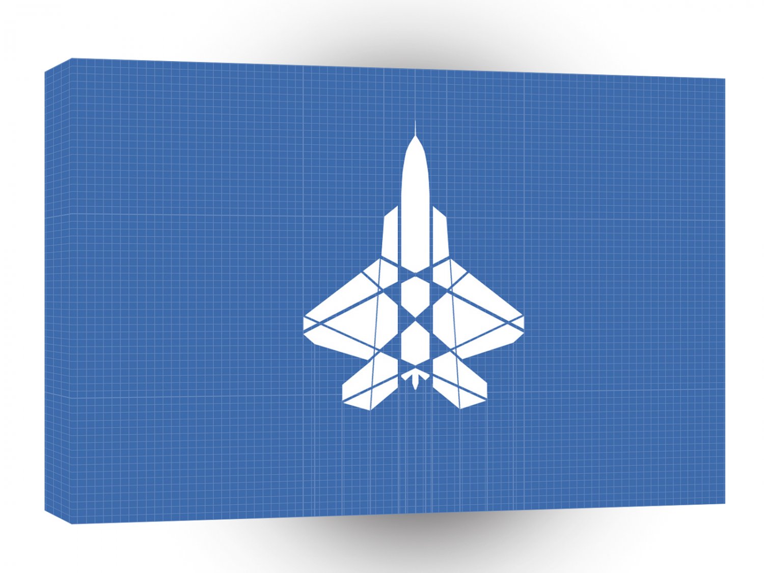 Abstract Cool Blue Jet Combat A1 Xlarge Canvas