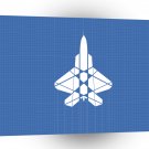 Abstract Cool Blue Jet Combat A1 Xlarge Canvas