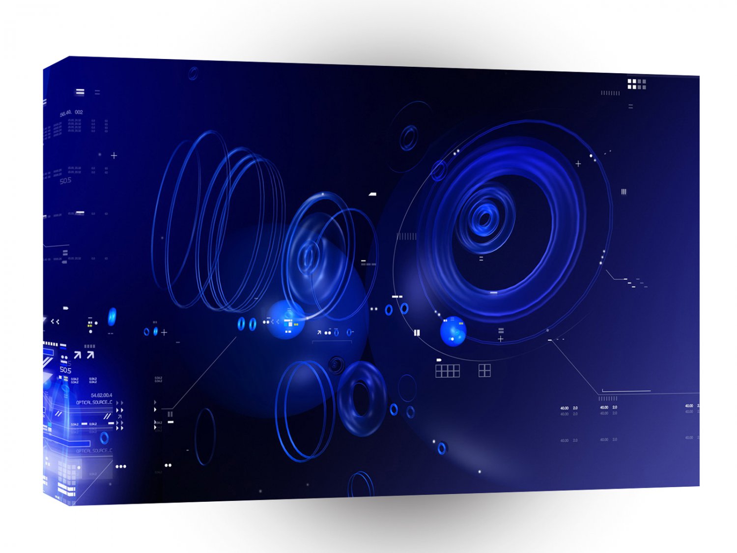 Abstract Cool Blue Sound Echo A1 Xlarge Canvas