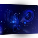 Abstract Cool Blue Sound Echo A1 Xlarge Canvas
