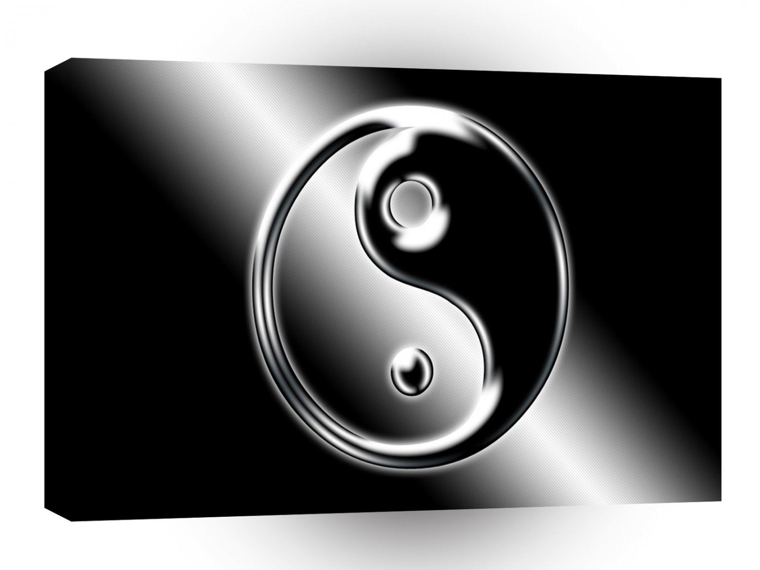 Abstract Cool Chrome Ying Yang A1 Xlarge Canvas