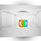 Abstract Cool Colour Cube A1 Xlarge Canvas