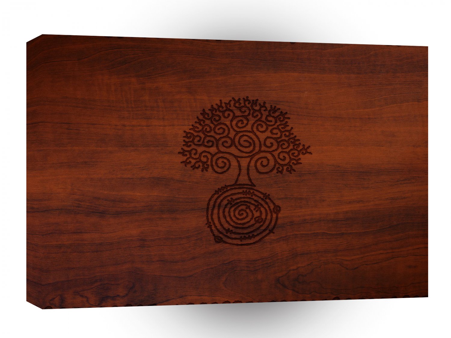 Abstract Cool Dark Wood Tree Carving A1 Xlarge Canvas