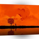 Abstract Cool Deep Red Hearts A1 Xlarge Canvas