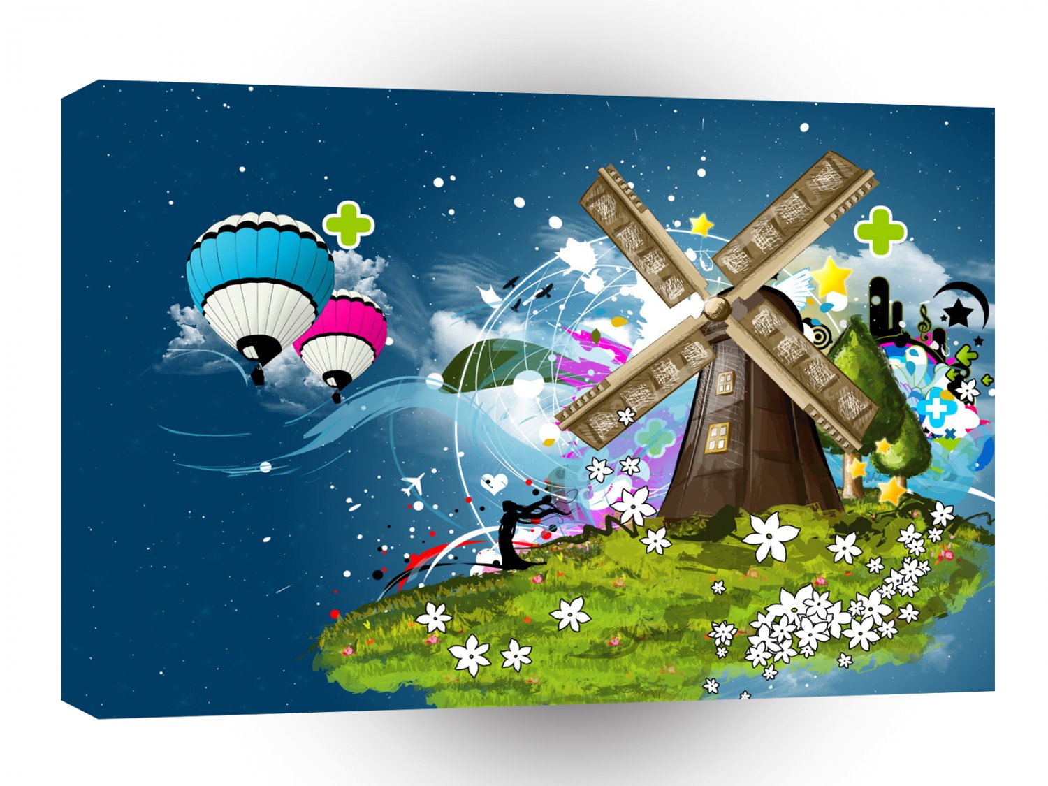 Abstract Cool Floating Windfarm A1 Xlarge Canvas
