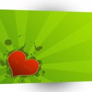 Abstract Cool Green And Simple Heart A1 Xlarge Canvas