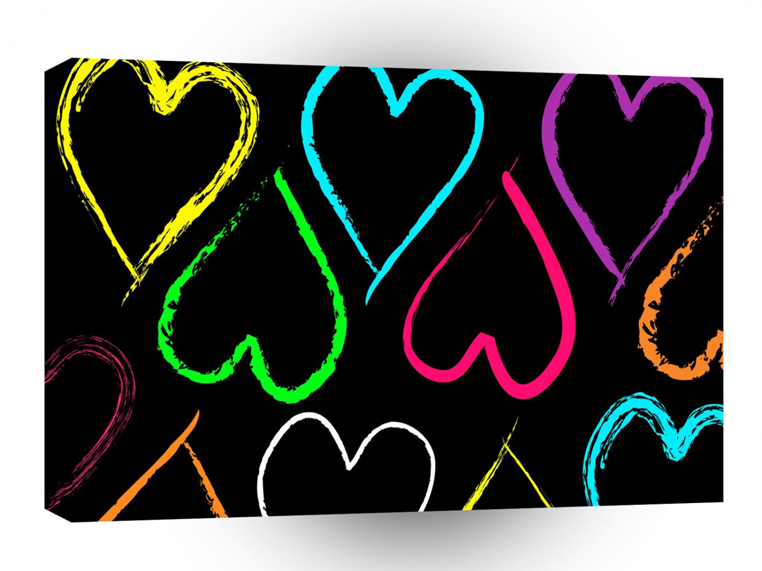 Abstract Cool Hearts Wallpaper Effect A1 Xlarge Canvas