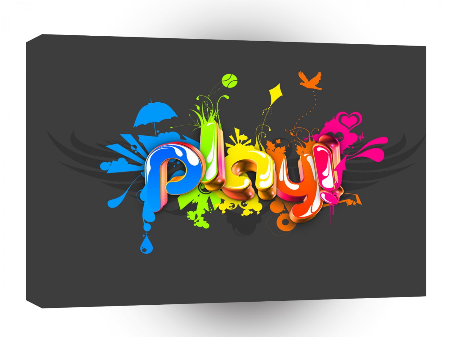 Abstract Cool Many Colours Make Play A1 Xlarge Canvas