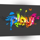 Abstract Cool Many Colours Make Play A1 Xlarge Canvas