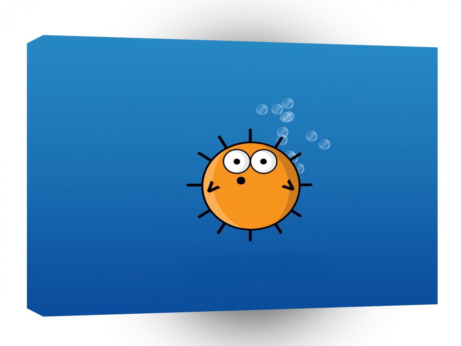 Abstract Cool Puffer Sun Fish A1 Xlarge Canvas