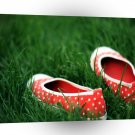 Abstract Cool Red Slip Shoes A1 Xlarge Canvas