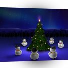 Abstract Cool Snowmen Gathering A1 Xlarge Canvas