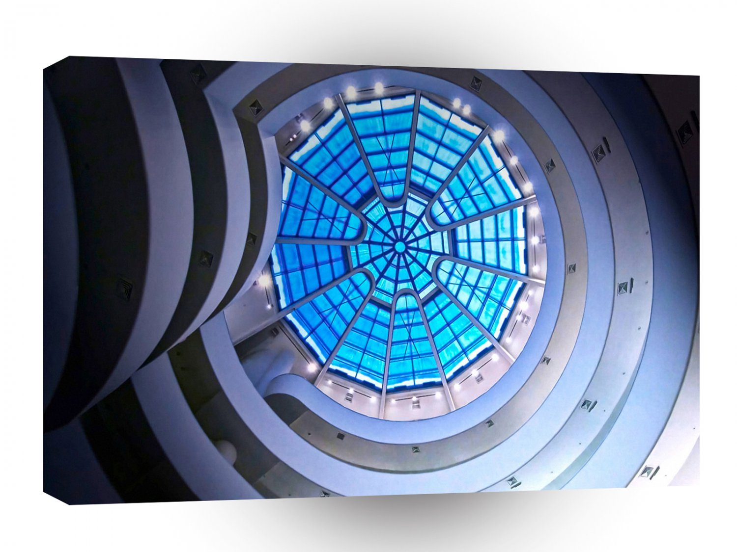Abstract Cool Spiral Tower Blue A1 Xlarge Canvas