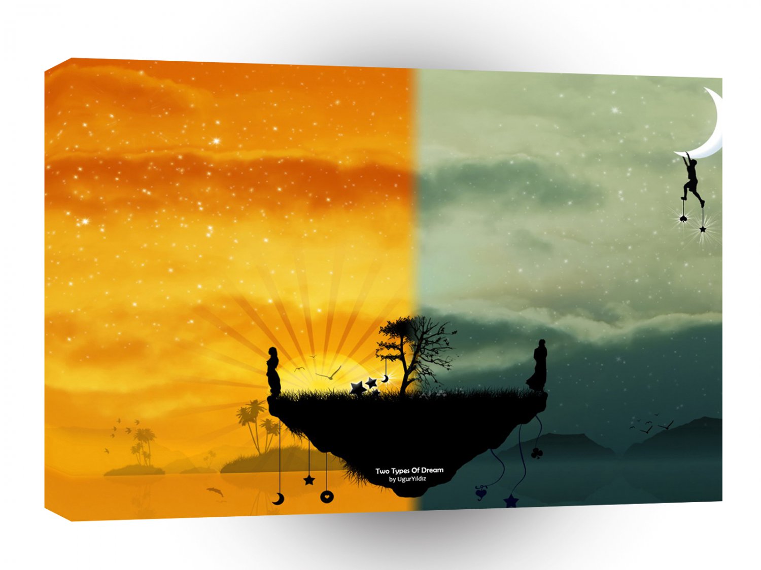 Abstract Cool Two Types Dream A1 Xlarge Canvas