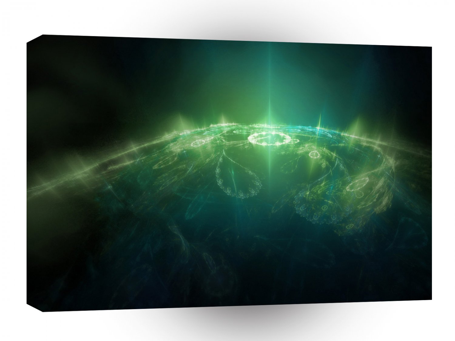 Abstract Crystals Green Globe A1 Xlarge Canvas