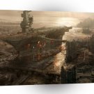 Abstract Destruction War Craft Bay A1 Xlarge Canvas