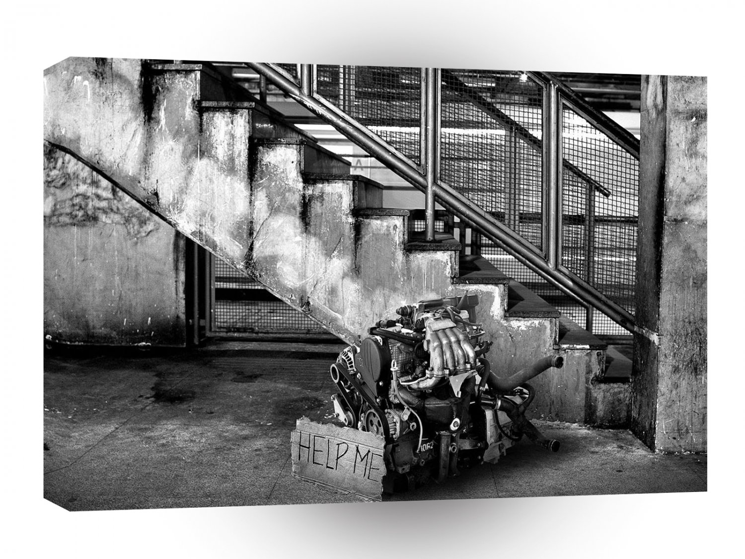 Abstract Everyday Car Engine A1 Xlarge Canvas