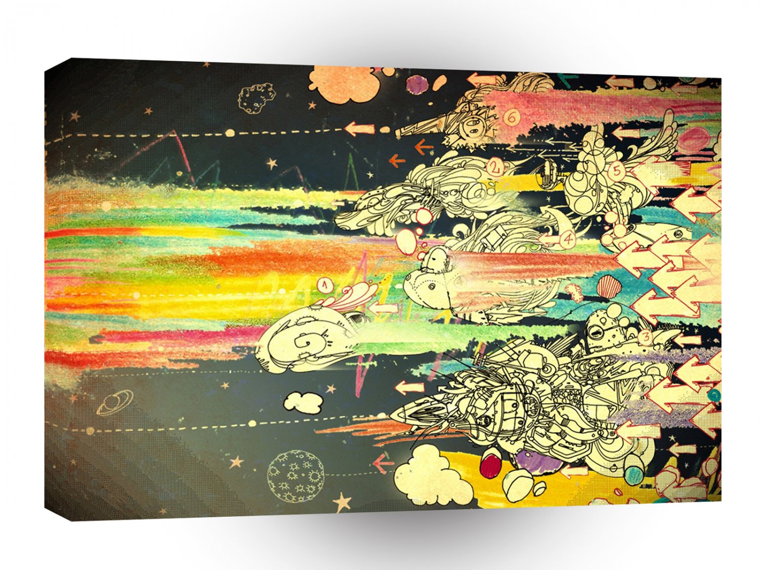 Abstract Everyday Splash Paint A1 Xlarge Canvas