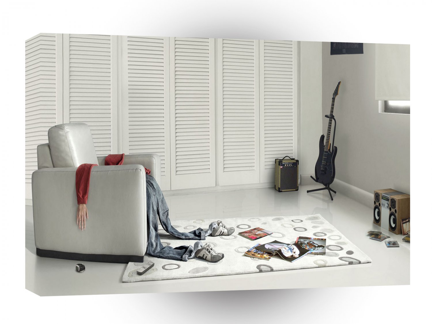 Abstract Everyday Too Much Tv A1 Xlarge Canvas