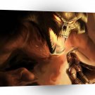 Abstract Fantasy Assasin Vs Firedemon A1 Xlarge Canvas