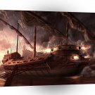 Abstract Fantasy Cannon Fire Dark Ship A1 Xlarge Canvas