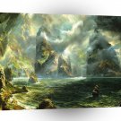 Abstract Fantasy Dark Mountian Sea Cliffs A1 Xlarge Canvas
