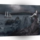 Abstract Fantasy Dark Princess Sea Shore A1 Xlarge Canvas